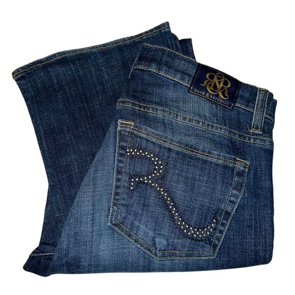 Rock And Republic Jeans‎ Womans 8M Bootcut Mid Rise Kasandra Studded Pockets - Picture 1 of 15
